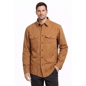 NWT Land's End Flannel Lined Long Sleeve Shirt Jacket Mens Size SMALL